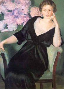 Portrait of Renee Notgaft 1914 by Boris Kustodiev