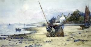 Fishing Boats At Low Tide by Joseph Hughes Clayton