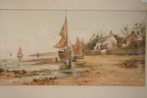 'springtime Conway River' And 'ashore Cemaes Bay' by Joseph Hughes Clayton