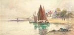 Fishing Boats Off The Coast; And Beached Fishing Vessels by Joseph Hughes Clayton