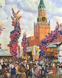Easter Market at the Moscow Kremlin by Boris Kustodiev