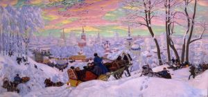 Arriving for Shrove tide by Boris Kustodiev