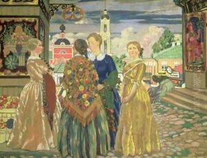 Merchant Women by Boris Kustodiev