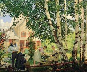 At Home by Boris Kustodiev