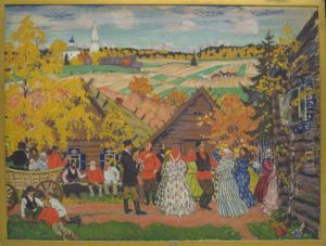 Village Festival by Boris Kustodiev