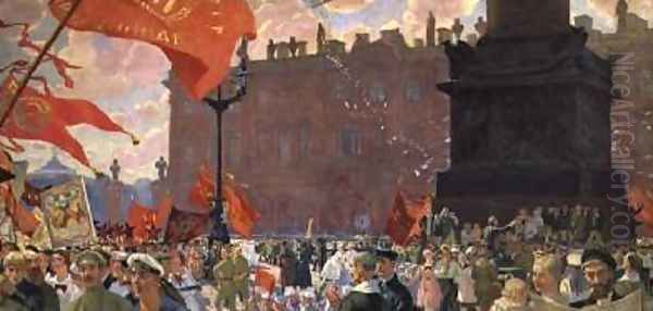 Festivities Marking the Opening of the Second Congress of the Comintern and Demonstration on Uritsky Palace Square in Petrograd - view 1