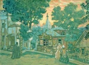 Stage design for Ostrovskys play Not one penny