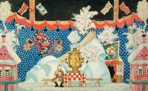 View in Tula a sketch for E Zamyatins play The Flea by Boris Kustodiev
