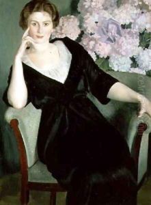 Portrait of Rene Ivanovna Notgaft by Boris Kustodiev