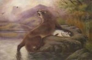 Otter With A Salmon
