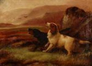 Gun Dogs In Thehighlands by Robert Cleminson