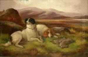 Hunting Dogs With Rabbit by Robert Cleminson