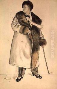 Portrait of the Opera Singer Feodor Ivanovich Chaliapin 1873-1938 by Boris Kustodiev