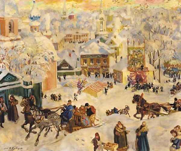 Celebration at Shrovetide by Boris Kustodiev