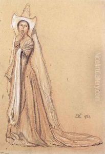 The Story of Klara Zach I study 1908 by Aladar Korosfoi-Kriesch