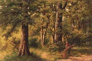 The woodgatherer by Hendrik Barend Koekkoek