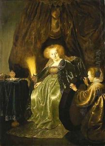 Esther preparing to meet Ahasuerus by Salomon Koninck