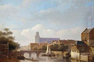 View of a Riverside Town by Kasparus Karsen