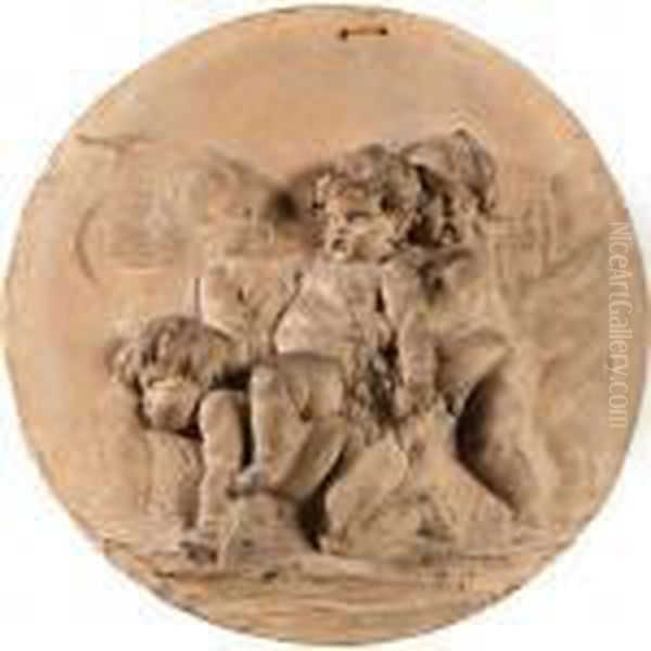 Beau Medaillon En Terre Cuite
Representant Une Bacchanale D'enfants, France, Vers 1780, Attribue A
Clodion - view 1