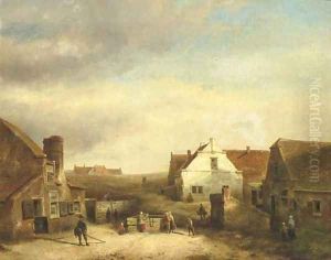 Daily activities in a Dutch fishing village by Kasparus Karsen