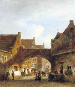 A town gate in summer by Kasparus Karsen