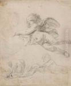 Sheet Of Studies With A Putto Holding A Drapery Sheet Of Studies With A Putto Holding A Drapery