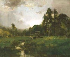 Cows Grazing in a Meadow by William Keith