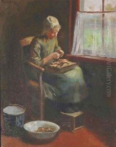 By the window by Hendrik Maarten Krabbe