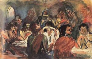 Last Supper 1921 by Karoly Kernstok