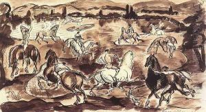 Riders 1912 by Karoly Kernstok