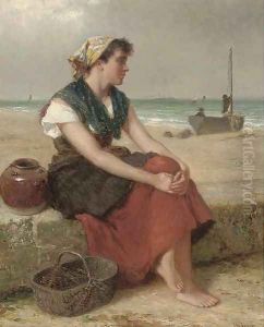 Waiting for the fishing fleet to return by Haynes King