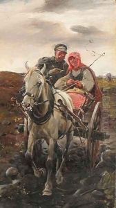 Couple on a Cart by J. Konarski