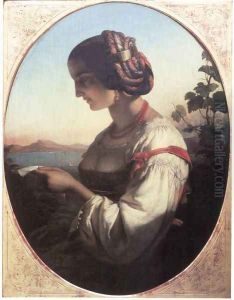 Italian Woman Reading a Letter 1846 by Mihaly Kovacs