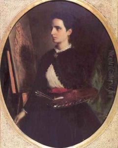 Petra de Castro y Blanco, the Artists Wife 1869 by Mihaly Kovacs