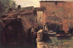 Watermill in Italy 1843 by Mihaly Kovacs