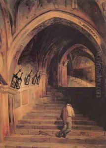 Stairs at Subiaco 1844 by Mihaly Kovacs