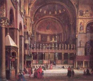 Interior of Sr Marks Basilica in Venice 1873-75 by Mihaly Kovacs