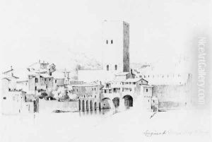 Lungarno di Firenze The Arno at Florence 1847 by Mihaly Kovacs