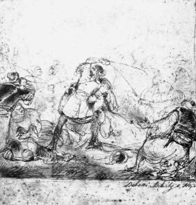 Mihaly Dobozi and his Wife sketch 1842