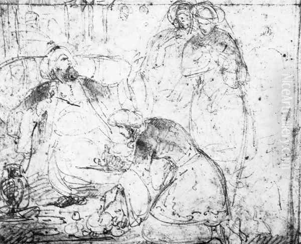 Scene in a Harem sketch 1842 - view 1