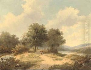 Woodgatherers on a sandy track