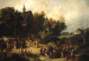 Rural Kermesse by Franciszek Kostrzewski