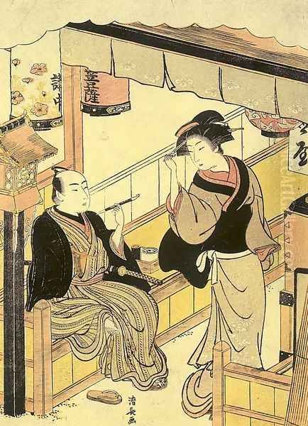 Tea-Stall Girl with Guest 1778 - view 1