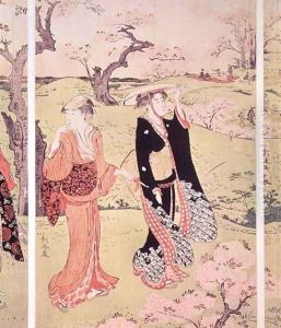 Cherry Blossoms at Asakayama near Edo by Torii Kiyonaga