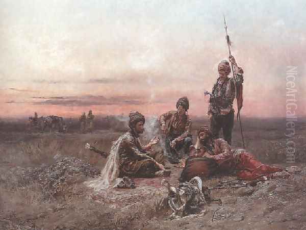 Stories around a campfire - view 1