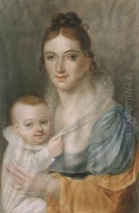 The Wife of the Artist and her Child 1814 by Samuel Kiss