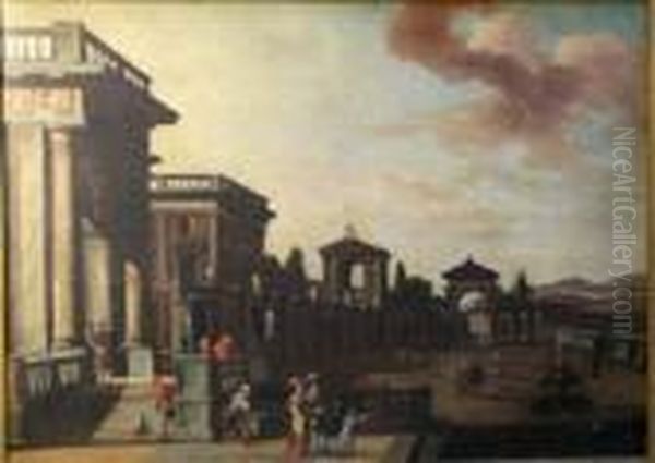 Capriccio With Palace Archicture And Figures - view 1