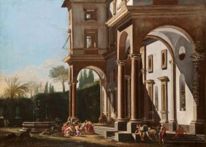 Filippo Lauri Palazzo Con Padiglione E Fontana
