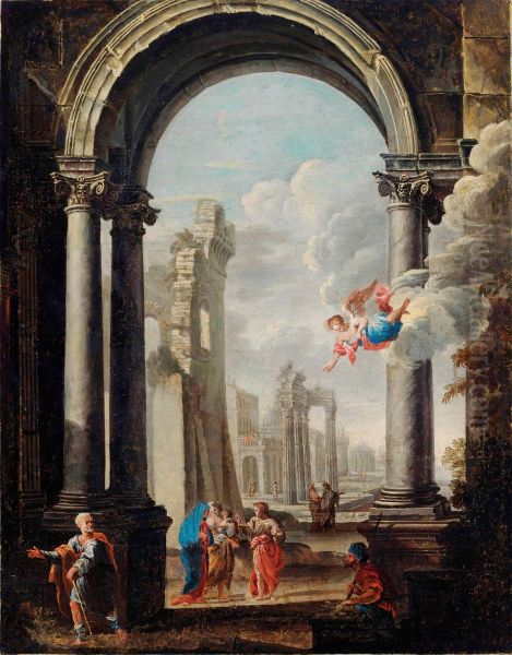 Architectural Capriccio With The Holy Family - view 1