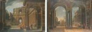 Helene Embarquant Pour Troie; Et Achille Et Les Filles Delycomede by Viviano Codazzi